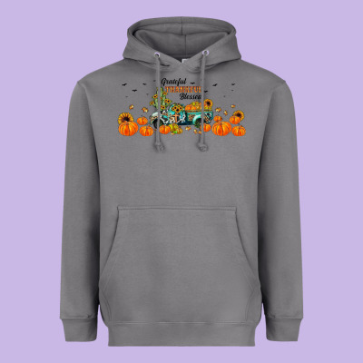 Grateful Thankful Blessed Heavyweight Hoodie Designed By Jahusdesignshop