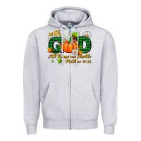 Heather Grey with god all things are possible Zipper Hoodie - AdoDesignShop