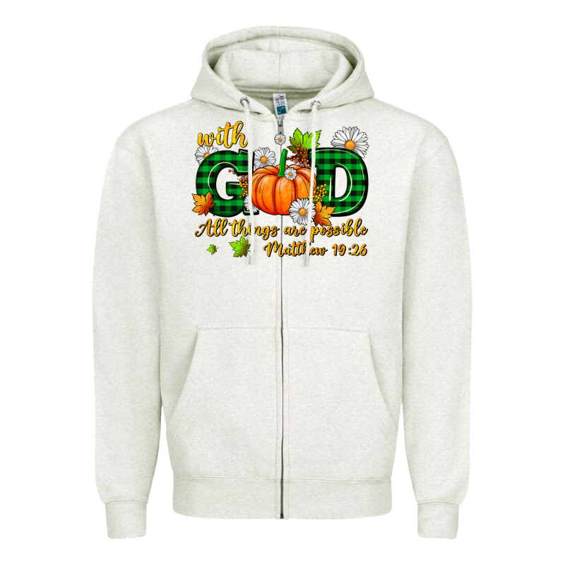 With God All Things Are Possible Zipper Hoodie by AdoDesignShop | Teevron
