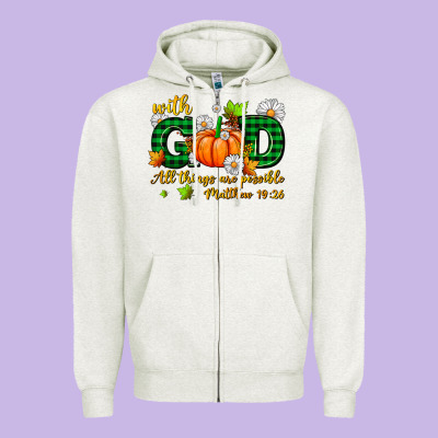 With God All Things Are Possible Zipper Hoodie Designed By Adodesignshop