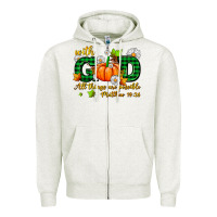 Oatmeal Heather with god all things are possible Zipper Hoodie - AdoDesignShop