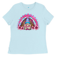 Baby Blue valentine's day rainbow gnome olivia Ladies Tee - OliviaCreatesArt