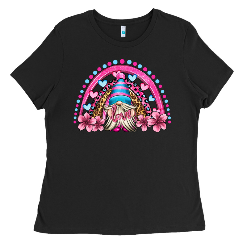 Valentine's Day Rainbow Gnome Olivia Ladies Tee by OliviaCreatesArt | Teevron