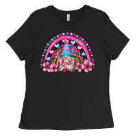 Black valentine's day rainbow gnome olivia Ladies Tee - OliviaCreatesArt