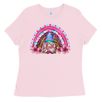 Bubblegum Pink valentine's day rainbow gnome olivia Ladies Tee - OliviaCreatesArt