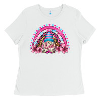 White valentine's day rainbow gnome olivia Ladies Tee - OliviaCreatesArt