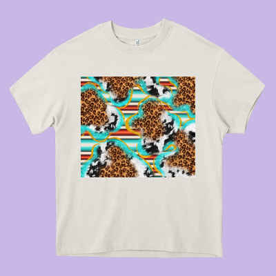 Serape Cowhide And Leopard With Glitter Heavy Core Tee Designed By Tumblerdesignbyshophia