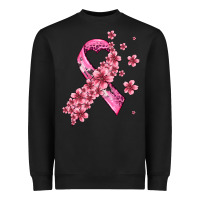 Black pink cancer ribbon Heavyweight Sweatshirt - AdoDesignShop