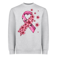 Heather Grey pink cancer ribbon Heavyweight Sweatshirt - AdoDesignShop
