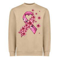 Mushroom pink cancer ribbon Heavyweight Sweatshirt - AdoDesignShop