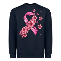 Navy pink cancer ribbon Heavyweight Sweatshirt - AdoDesignShop