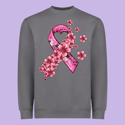 Pink Cancer Ribbon Heavyweight Sweatshirt Designed By Adodesignshop