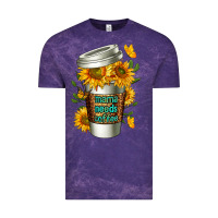 Cloud Purple Mama Needs Coffee Cup Vintage Tee - FaDigitalArtStudio