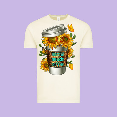 Mama Needs Coffee Cup Vintage Tee Designed By Fadigitalartstudio