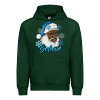 Forest Green winter christmas african american santa believe Urban Hoodie - RanaPortraitStore