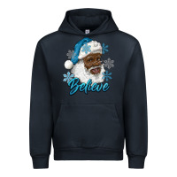 Navy winter christmas african american santa believe Urban Hoodie - RanaPortraitStore