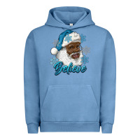 Pigment Pebble Blue winter christmas african american santa believe Urban Hoodie - RanaPortraitStore