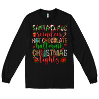 Black santa claus reindeer hallmark hot chocolate christ Long Sleeve Tee - FaDigitalArtStudio