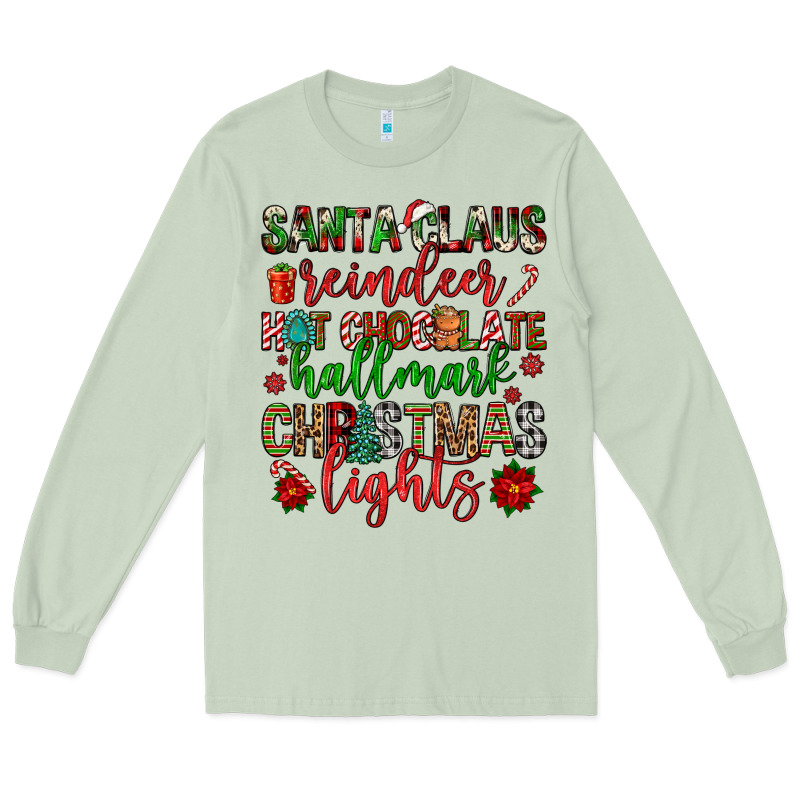 Santa Claus Reindeer Hallmark Hot Chocolate Christ Long Sleeve Tee by FaDigitalArtStudio | Teevron