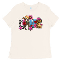 Bone love with cow olivia Ladies Tee - OliviaCreatesArt