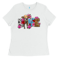 White love with cow olivia Ladies Tee - OliviaCreatesArt