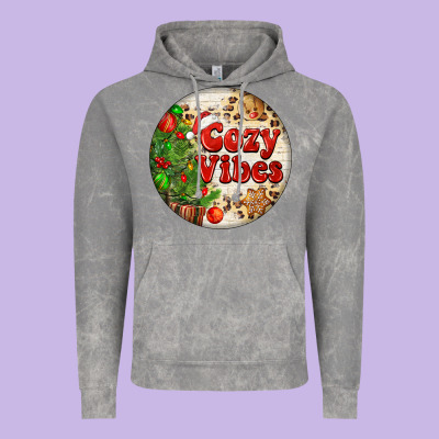 Cozy Vibes Vintage Hoodie Designed By Fadigitalartstudio