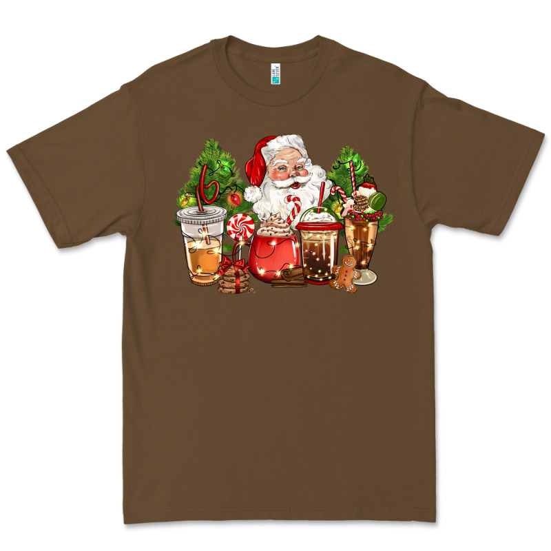 Christmas Santa Coffee Cups Premium Tee by CowGirlArtShop | Teevron