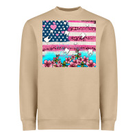 Mushroom american flag and teeth with flowers Heavyweight Sweatshirt - AdoDesignShop