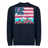 Navy american flag and teeth with flowers Heavyweight Sweatshirt - AdoDesignShop