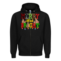 Black merry and bright with christmas tree  cakes ado Zipper Hoodie - AdoDesignShop