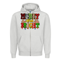 Dove Grey merry and bright with christmas tree  cakes ado Zipper Hoodie - AdoDesignShop