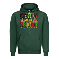 Sports Green merry and bright with christmas tree  cakes ado Zipper Hoodie - AdoDesignShop