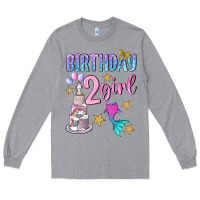 Heather Grey birthday girl 2 Long Sleeve Tee - BundleAndBundleShop