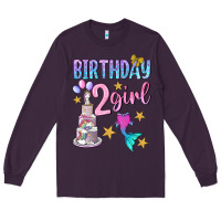 Plum birthday girl 2 Long Sleeve Tee - BundleAndBundleShop