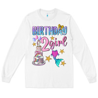 White birthday girl 2 Long Sleeve Tee - BundleAndBundleShop