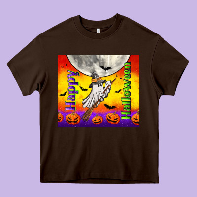 Happy Halloween Heavy Core Tee Designed By Tumblerdesignbyshophia