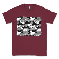 Burgundy black and white camouflage background Classic Tee - Artiststas