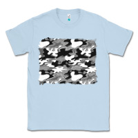 Dusty Blue black and white camouflage background Classic Tee - Artiststas