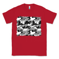 Red black and white camouflage background Classic Tee - Artiststas