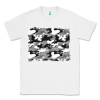 White black and white camouflage background Classic Tee - Artiststas