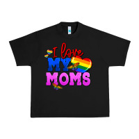 Black I love my moms Urban Heavy Tee - FaDigitalArtStudio