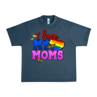 Midnight Navy I love my moms Urban Heavy Tee - FaDigitalArtStudio