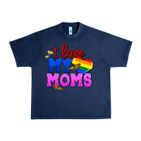 Navy I love my moms Urban Heavy Tee - FaDigitalArtStudio