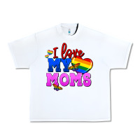 White I love my moms Urban Heavy Tee - FaDigitalArtStudio