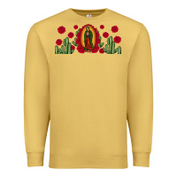 Antique Gold lady of Guadalupe cactus rose Premium Sweatshirt - JahusDesignShop