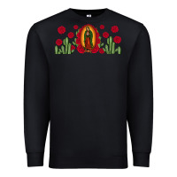 Black lady of Guadalupe cactus rose Premium Sweatshirt - JahusDesignShop