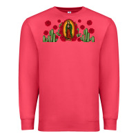 Cardinal lady of Guadalupe cactus rose Premium Sweatshirt - JahusDesignShop