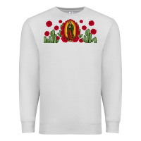 Dove Grey lady of Guadalupe cactus rose Premium Sweatshirt - JahusDesignShop