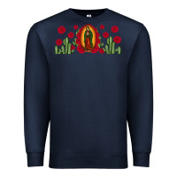 Navy lady of Guadalupe cactus rose Premium Sweatshirt - JahusDesignShop