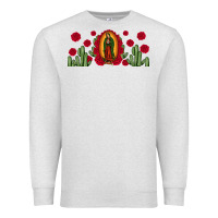 Oatmeal Heather lady of Guadalupe cactus rose Premium Sweatshirt - JahusDesignShop